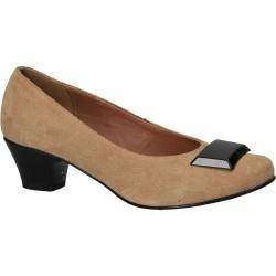 Pantofi din piele, eleganti, femei, maro