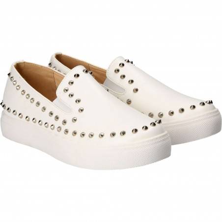 Pantofi Fete, piele ecologica, casual, albi