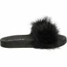 Slapi femei,trendy,cu puf,negru