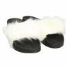 Slapi femei,trendy,cu puf,negru