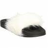 Slapi femei,trendy,cu puf,negru