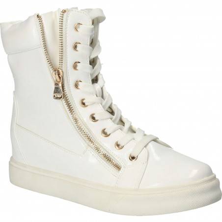 Ghete Femei, piele ecologica, casual, alb