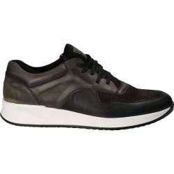 Pantofi Barbati Casual Piele Negru cu Gri