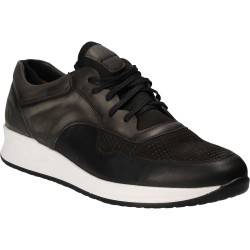 Pantofi Barbati Casual Piele Negru cu Gri