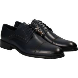 Pantofi din piele, eleganti, barbati, bleumarin
