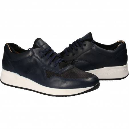 Pantofi Barbati Casual Piele Albastru cu Negru