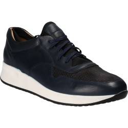 Pantofi Barbati Casual Piele Albastru cu Negru