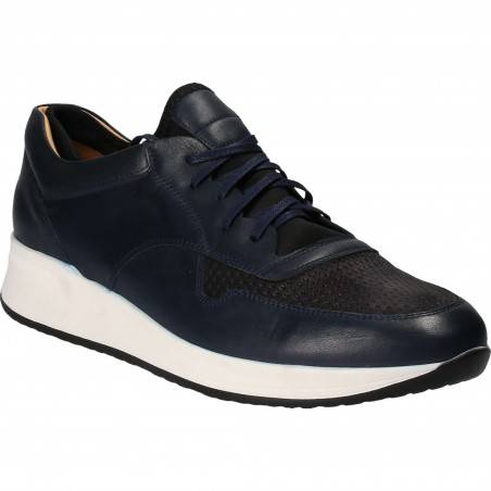 Pantofi Barbati Casual Piele Albastru cu Negru