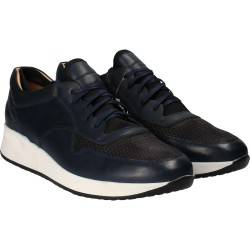 Pantofi Barbati Casual Piele Albastru cu Negru