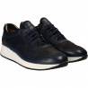 Pantofi Barbati Casual Piele Albastru cu Negru