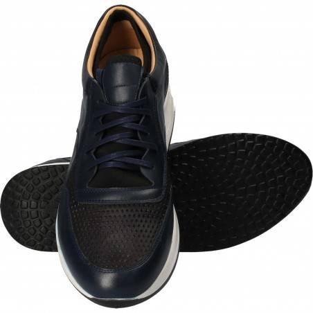 Pantofi Barbati Casual Piele Albastru cu Negru