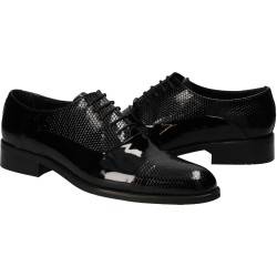 Pantofi din piele, eleganti, barbati, lac negru