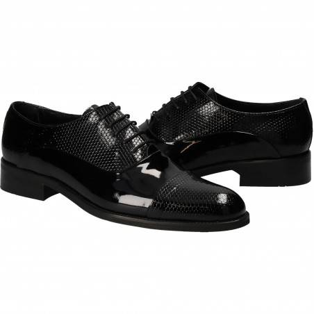 Pantofi din piele, eleganti, barbati, lac negru