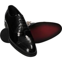 Pantofi din piele, eleganti, barbati, lac negru