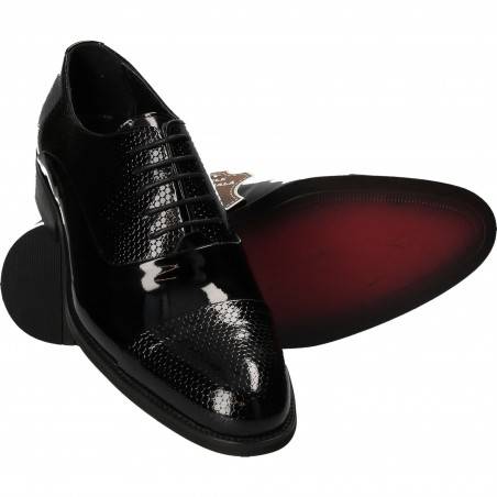 Pantofi din piele, eleganti, barbati, lac negru
