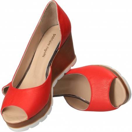 Pantofi Femei, piele, elegant, rosie