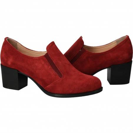 Pantofi din velur, eleganti, femei, rosie