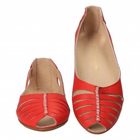 Pantofi Femei, piele, casual, rosu