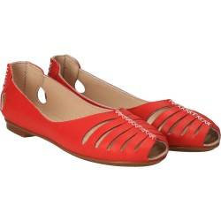 Pantofi Femei, piele, casual, rosu