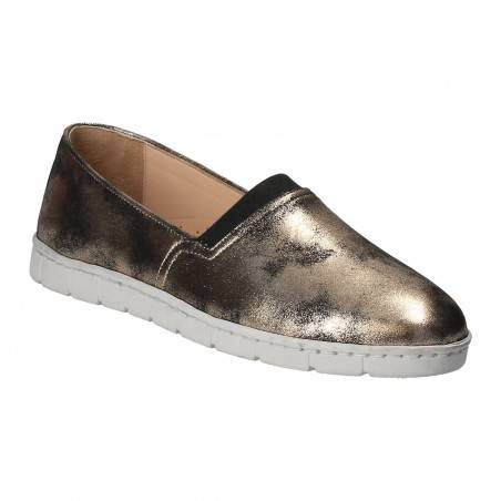 Pantofi Femei, piele, casual, espadrile, auriu