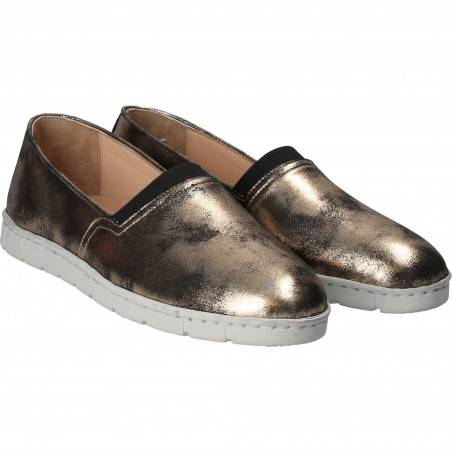 Pantofi Femei, piele, casual, espadrile, auriu