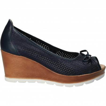 Pantofi Femei, piele, elegant, platforma, albastru