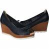 Pantofi Femei, piele, elegant, platforma, albastru