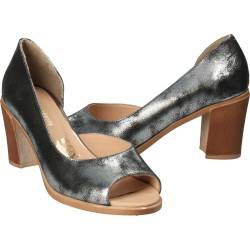 Pantofi Femei, piele, elegant, argintiu