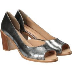 Pantofi Femei, piele, elegant, argintiu