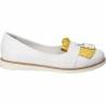Pantofi Femei, piele, casual, alb cu galben