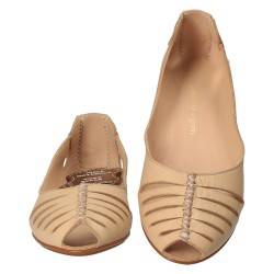 Pantofi Femei, piele, casual, bej
