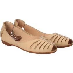 Pantofi Femei, piele, casual, bej