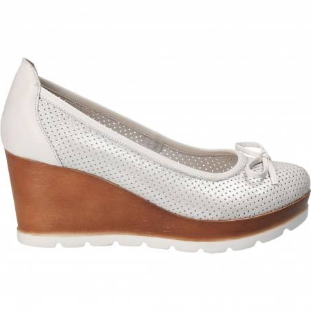 Pantofi Femei, piele, elegant, platforma, alb