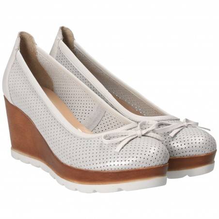 Pantofi Femei, piele, elegant, platforma, alb