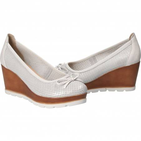 Pantofi Femei, piele, elegant, platforma, alb