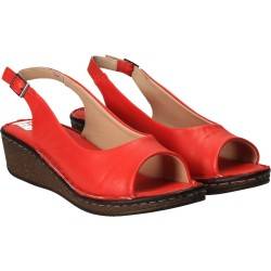 Sandale Femei, elegant, piele, rosu