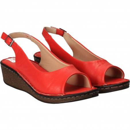 Sandale Femei, elegant, piele, rosu