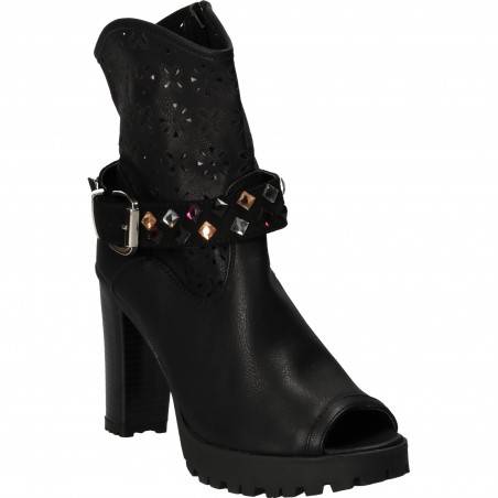 Sandale Femei Inalte Trendy Negre