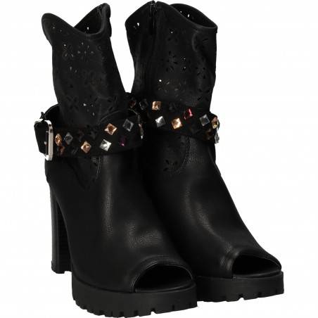 Sandale Femei Inalte Trendy Negre