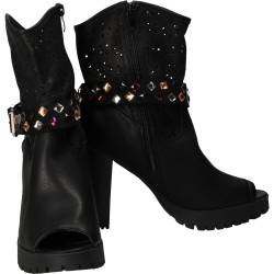 Sandale Femei Inalte Trendy Negre
