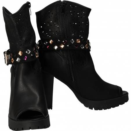 Sandale Femei Inalte Trendy Negre