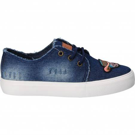 Sneakers jeans, dama, cu broderie