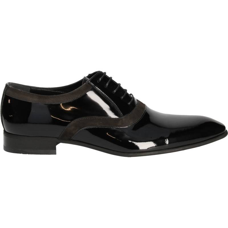 Pantofi Eleganti Barbati Piele Lac Negri DA VINCI Pantofi Eleganti Barbati Piele Lac Negri DA VINCI