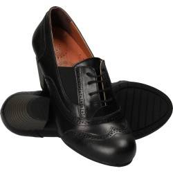 Pantofi Femei Oxford Piele Negri DA VINCI