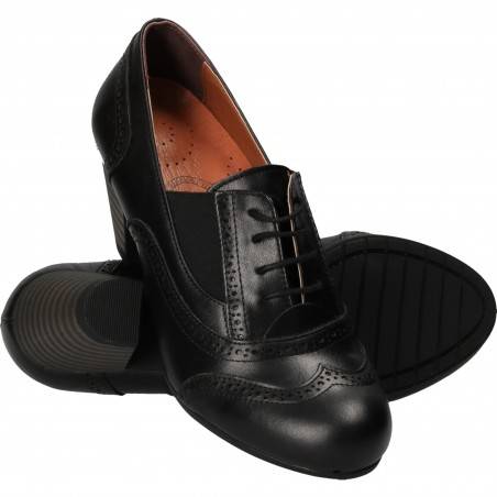 Pantofi Femei Oxford Piele Negri DA VINCI