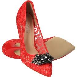 Pantofi Femei Dantela Eleganti Rosii