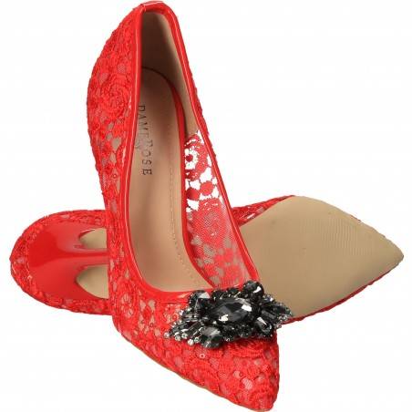 Pantofi Femei Dantela Eleganti Rosii