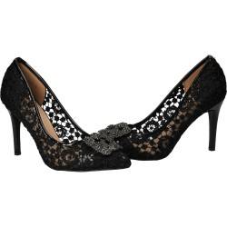 Pantofi Femei, Eleganti, Dame Rose, Negri, din dantela