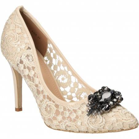 Pantofi din dantela Dame Rose bej