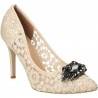 Pantofi din dantela Dame Rose bej